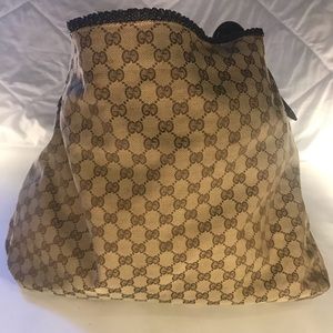 Authentic Gucci Hobo Signature Brown Print